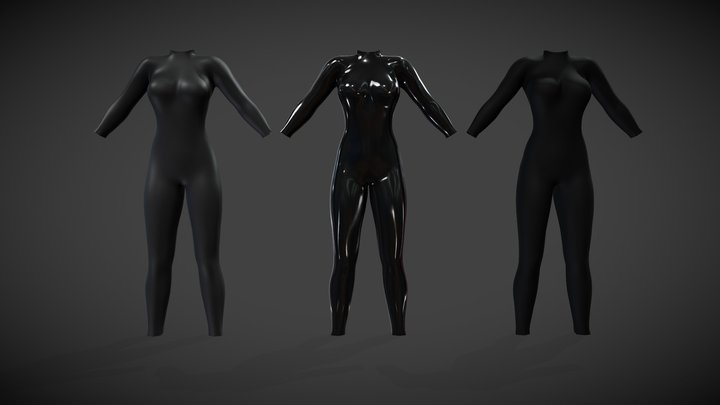 Female Full Body Suit 3D Model