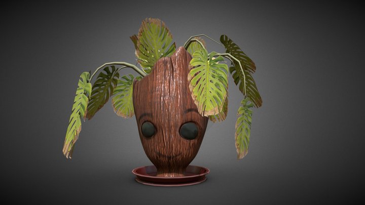 Baby Groot Plant Pot 3D Model