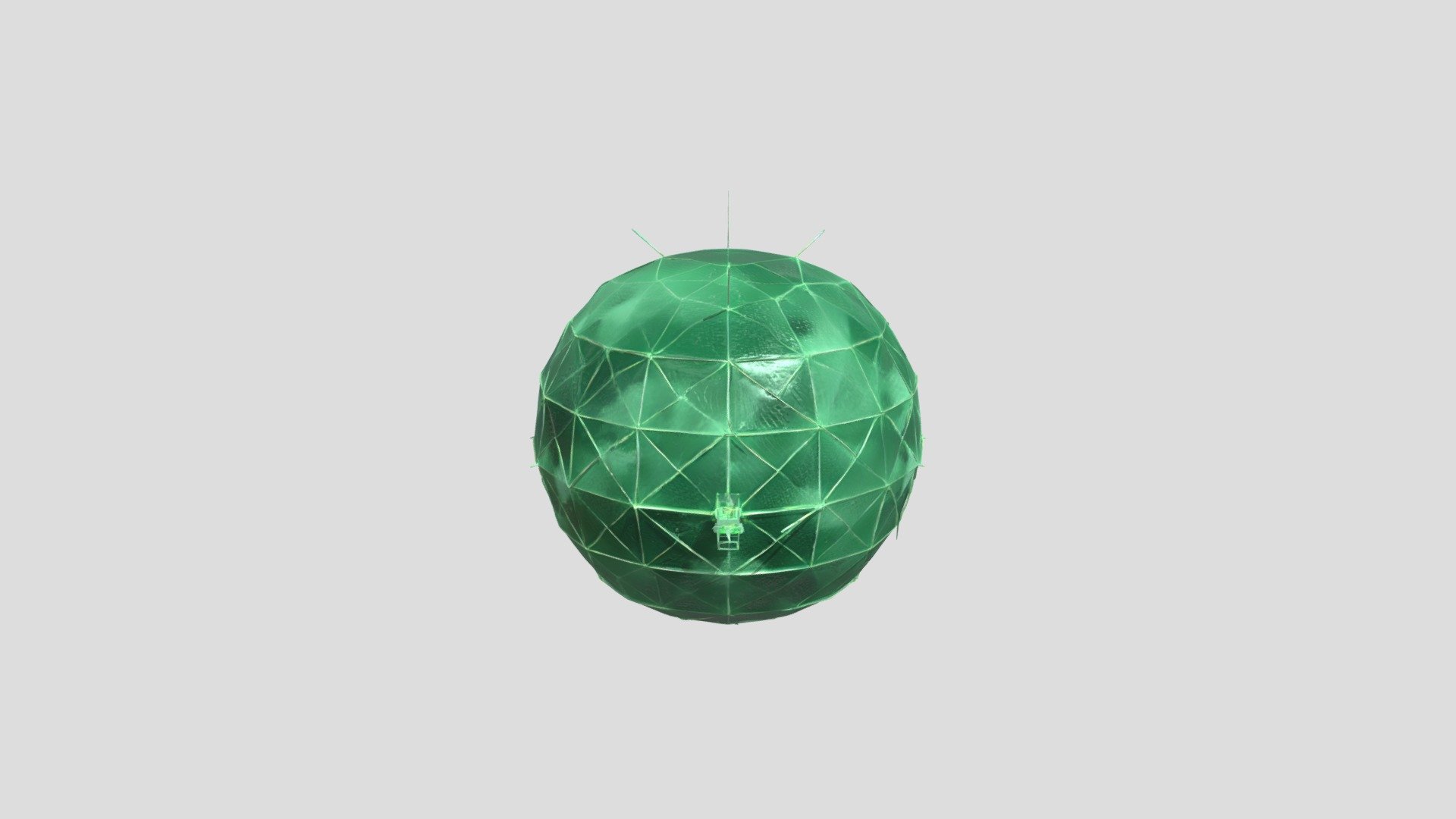 A geometric glowing green sphere with lines - 3D model by Twert1089 ...