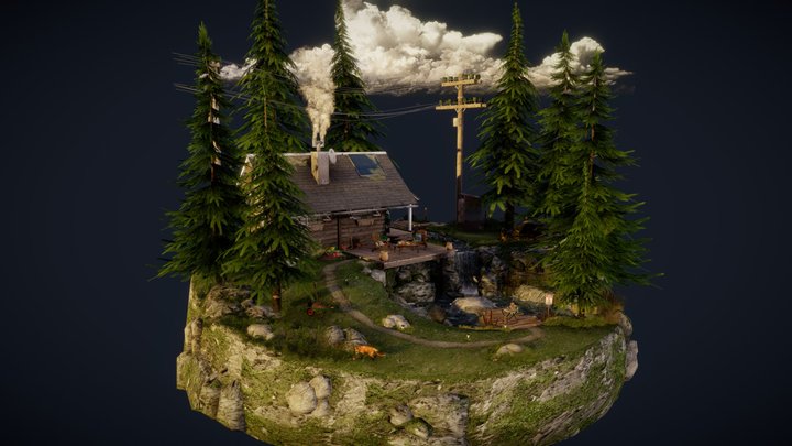 DAE Diorama - Forest loner 3D Model