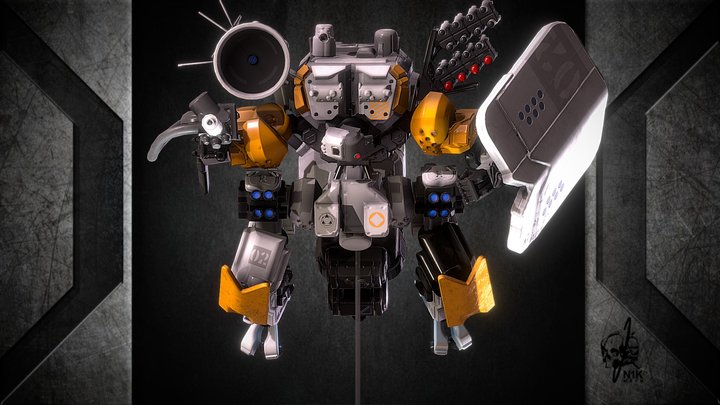 Mech Pitbull (B.A.V.) space op. Unit 3D Model