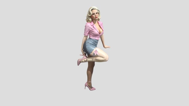 Pin-Up girl 3D Model