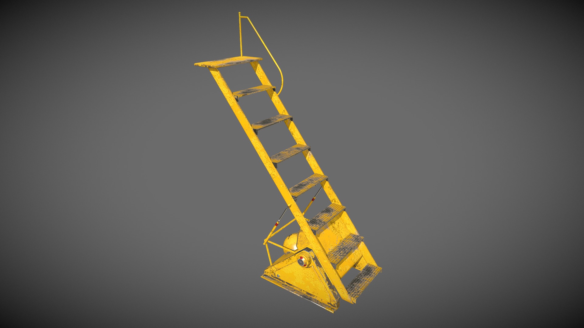 3D model Access Ladder - This is a 3D model of the Access Ladder. The 3D model is about a yellow crane with a black background.