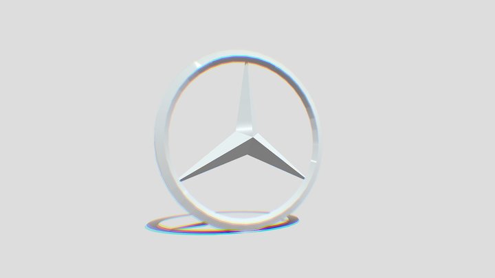 Mercedes Logo and symbol,White Color 3D Model