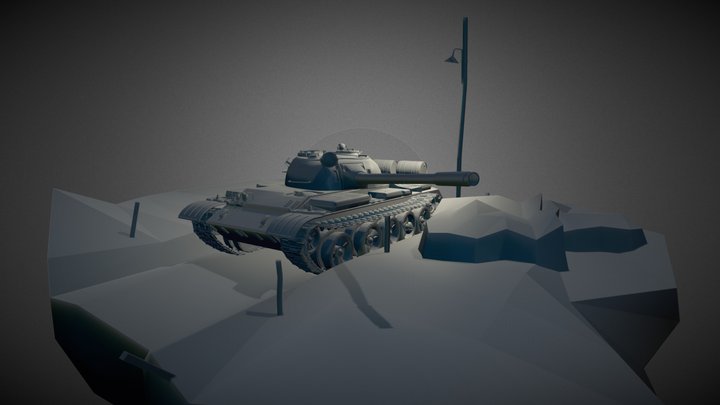 T-54 Soviet Medium Tank 3D Model