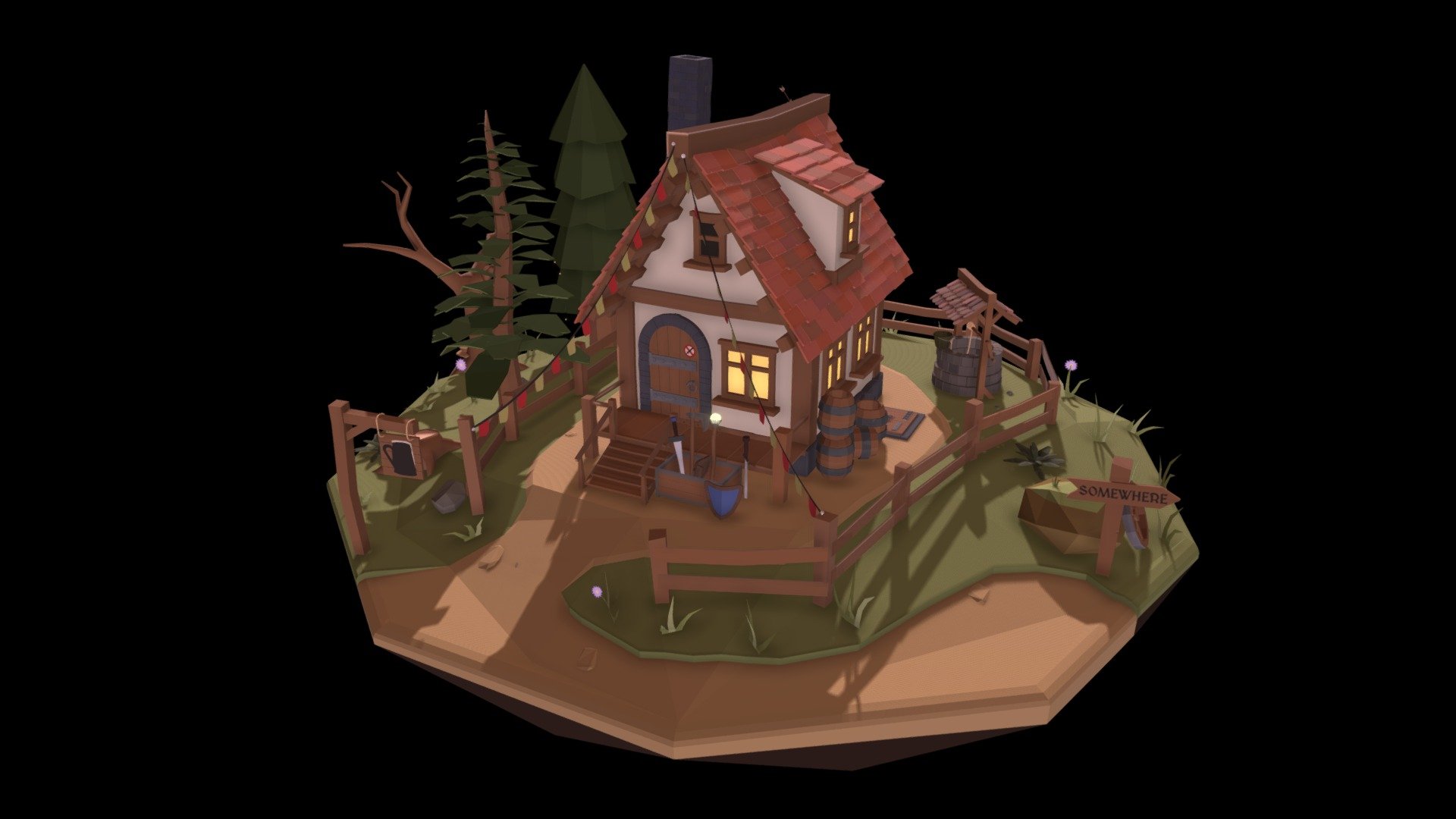 In front of weird tavern (3D editor challenge) - Download Free 3D model ...