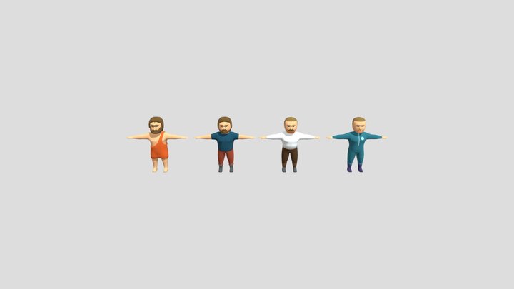 Characters different ages 3D Model