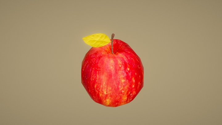 Apple Low Poly V1 3D Model