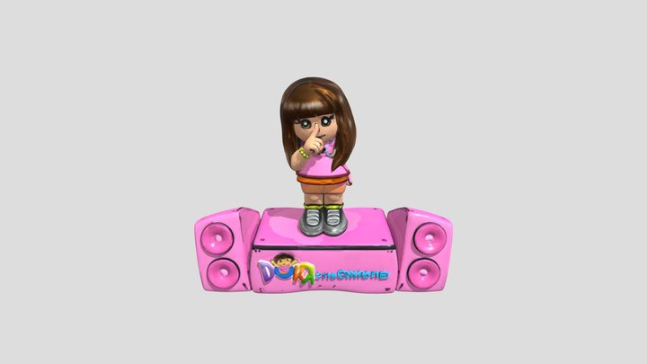 FNF Dora The Explorer Bluefrok Standing Updated 3D Model
