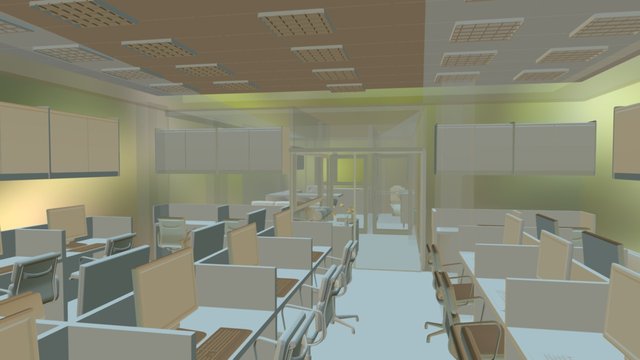 Small CA Office Interior By One Design Solutions 3D Model