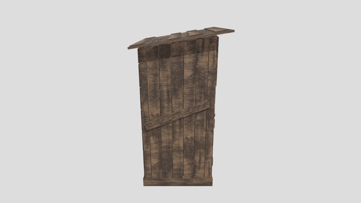 Rustic Wooden Outhouse | Low-Poly | PBR 3D Model