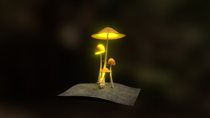 Yellow Mushroom 3D Model