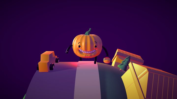 Halloween Pumpkin Walk 3D Model
