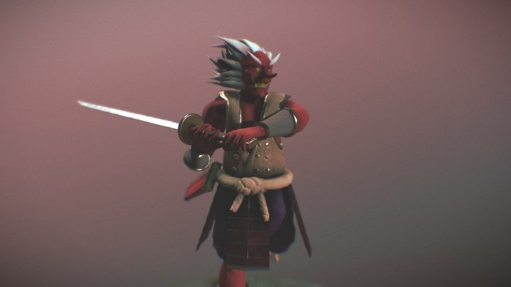 Tengu Pose Low-Poly 3D Model