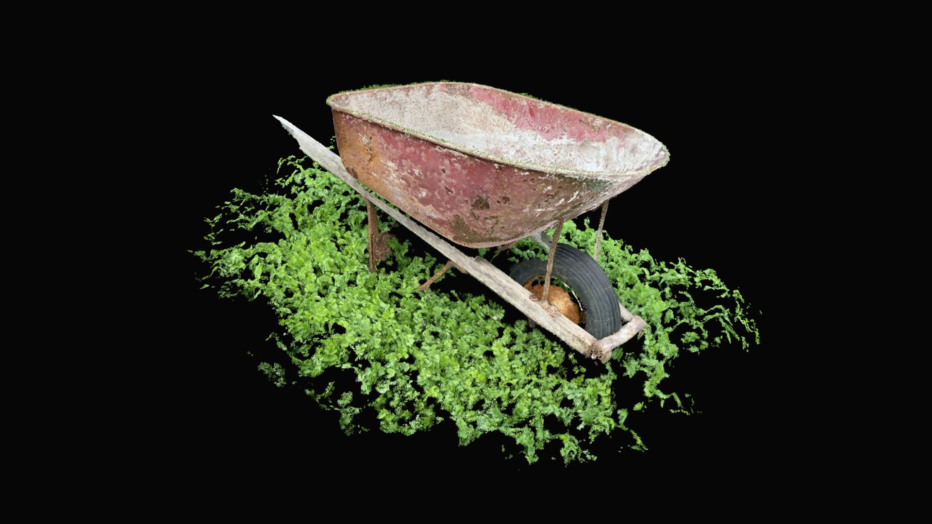 Rusty wheelbarrow pointcloud