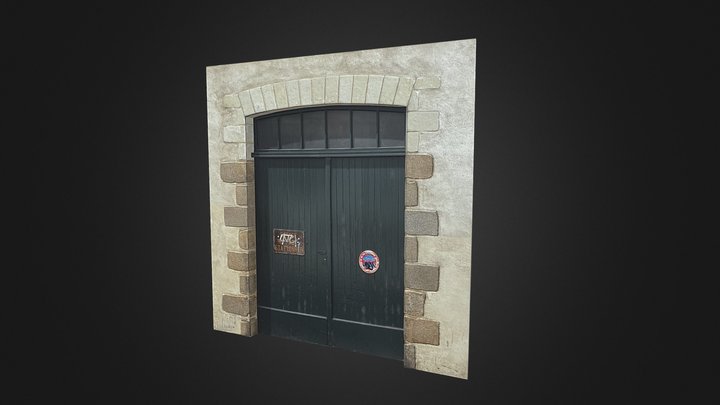 Old wooden parking entrance 3D Model