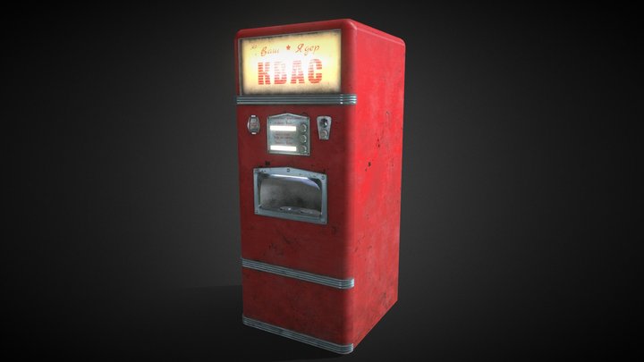 Soviet soda vending machine 3D Model