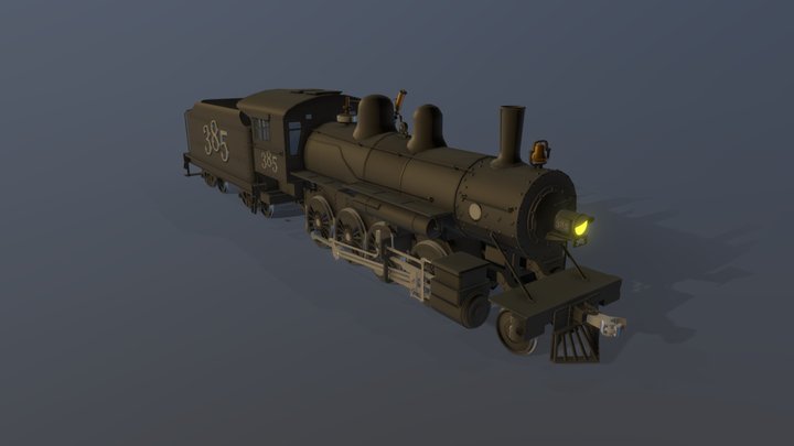 Steam Locomotive 2-8-0 3D Model