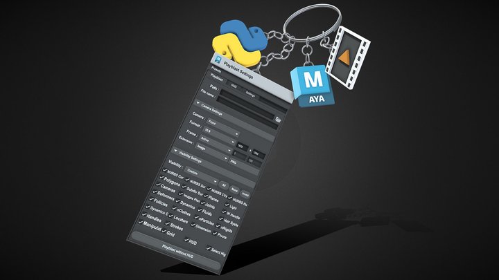 Keyring : Skin playblast HUD 3D Model