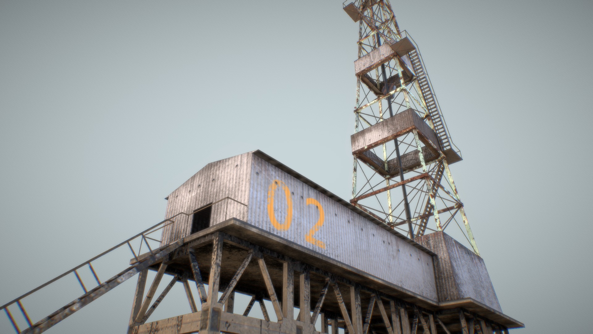 3D model Oil Derrick - This is a 3D model of the Oil Derrick. The 3D model is about a building under construction.