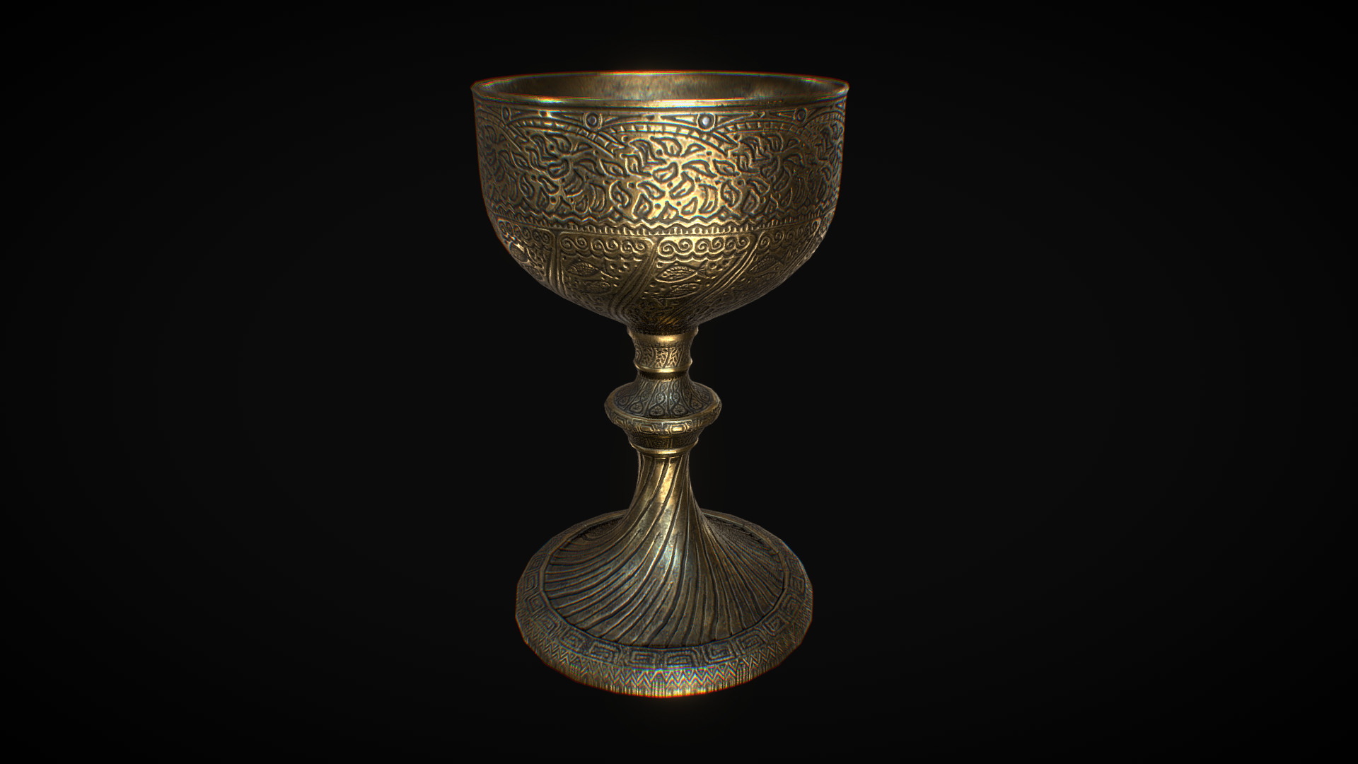 3D model Chalice - This is a 3D model of the Chalice. The 3D model is about a gold and silver trophy.