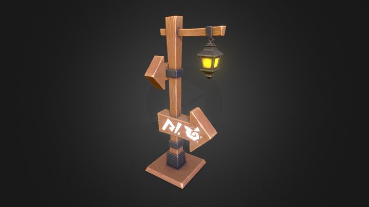 Stylized Street Lights 3D Model