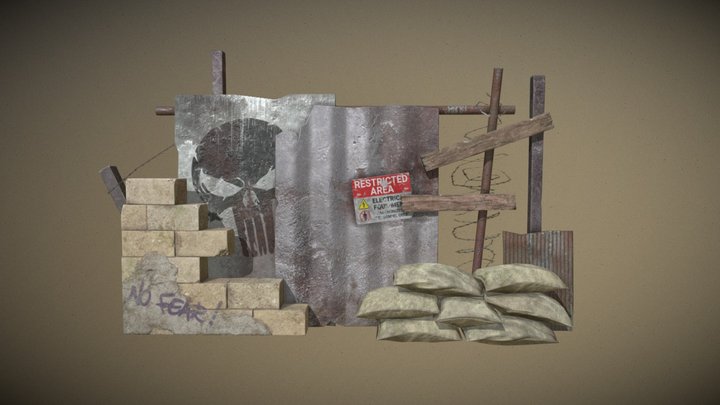 War Barrier - Lowpoly 3D Model
