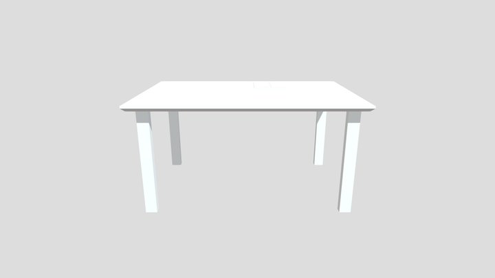 Table With Flower 3D Model