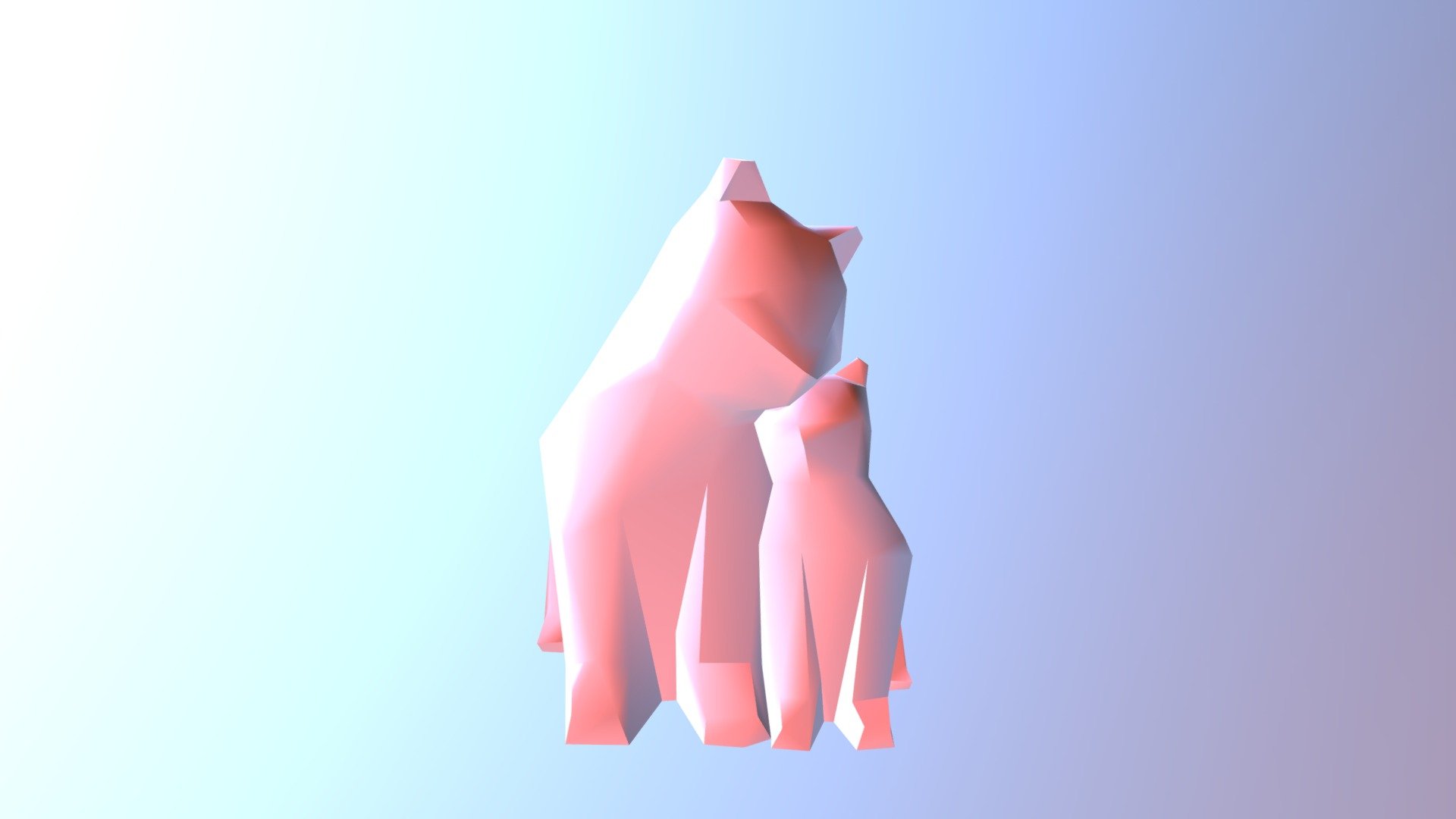 Low Poly Cuddling Cats (1)