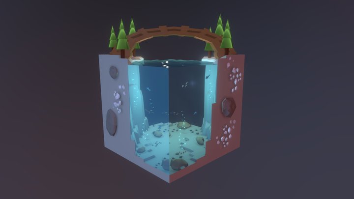 A bridge over a magical lake 3D Model