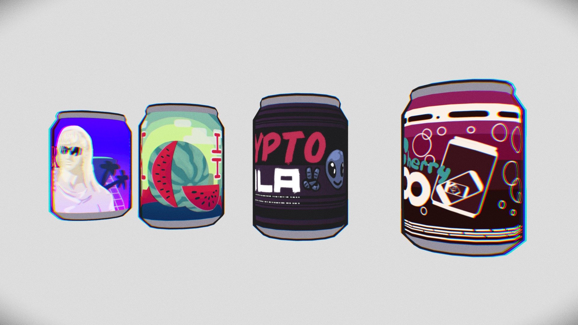 Cel Shaded Soda Cans Download Free 3D model by bicho.salem [9597bac