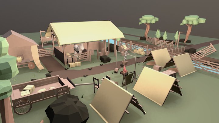 Medieval Camp 3D Model