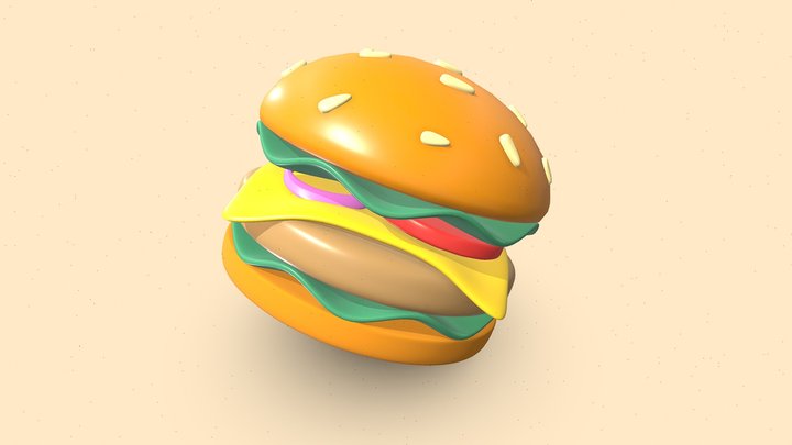 Burger cartoon 🍔 – Free 3D Model STL