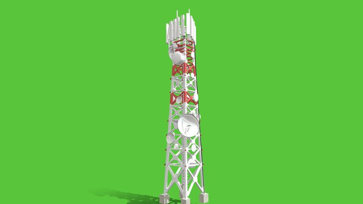 Aerial TV - Antennas - Tower TV 3D Model