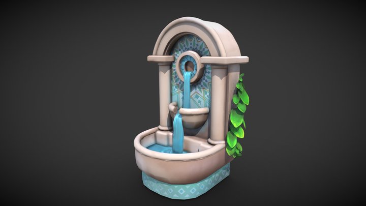 Stylized Fountain 3D Model