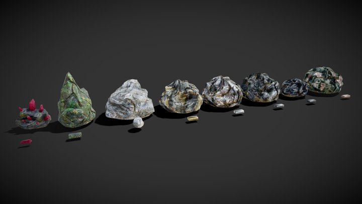 Ores and Ingots 3 3D Model