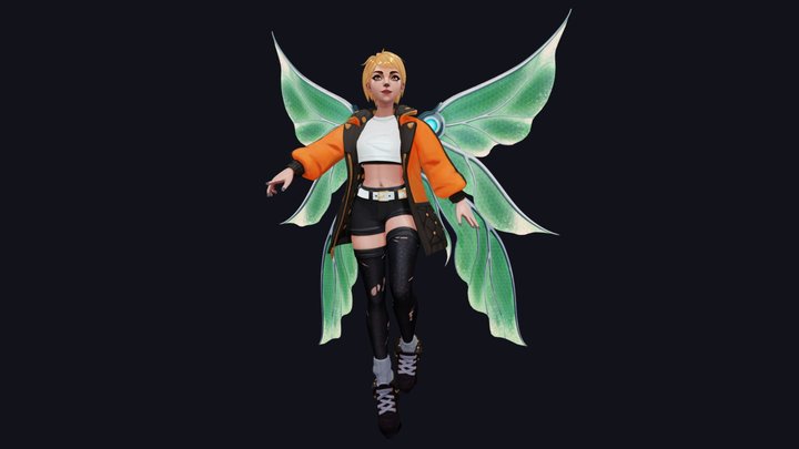 Myths Reimagined - Cyberpunk Fairy 3D Model