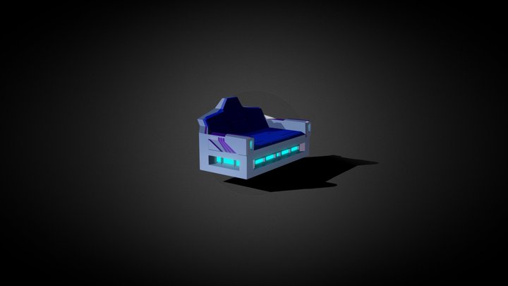 Futuristic Couch Low 3D Model