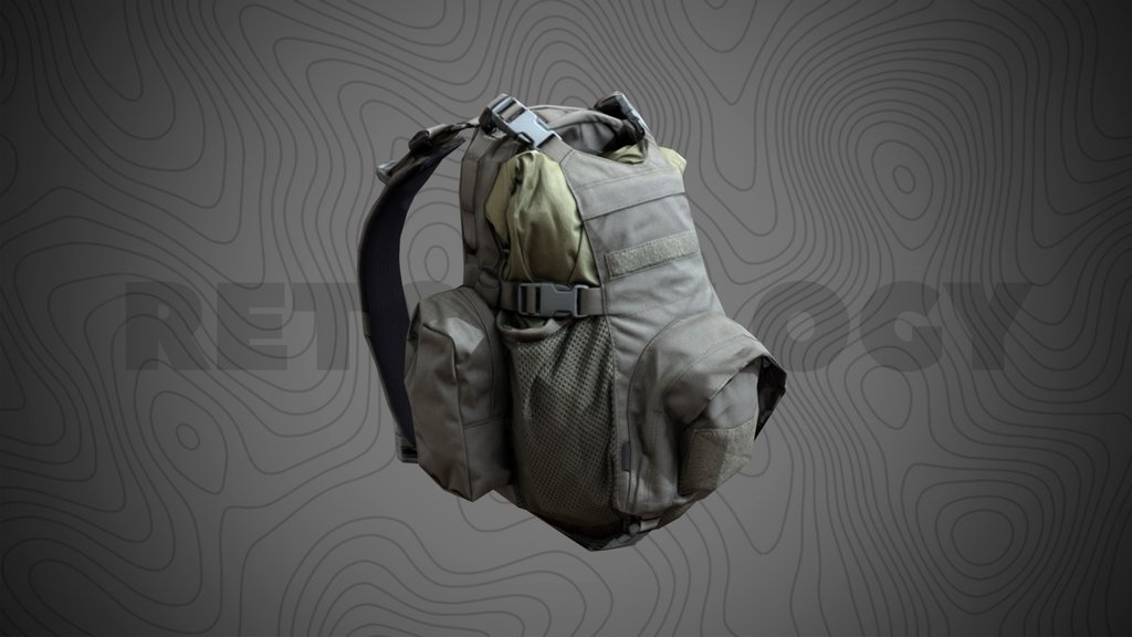 Low Poly Game Ready Military Tactical Backpack