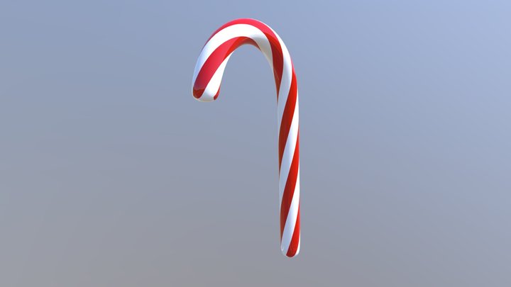 christmas candy cane 3D Model in Sweets 3DExport