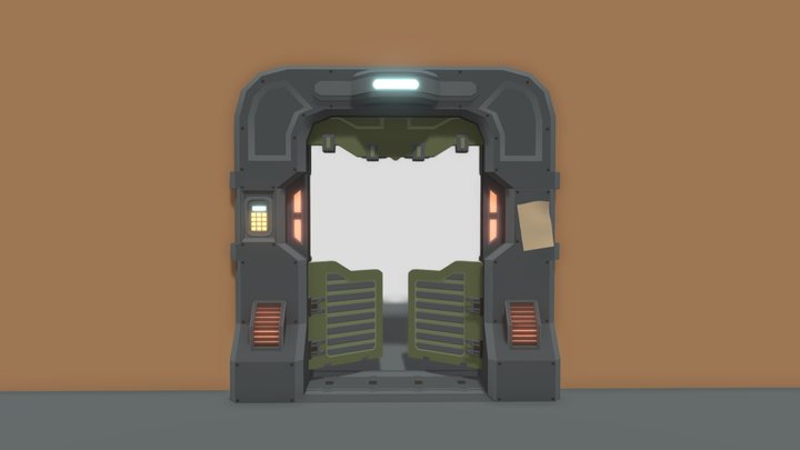 XYZ School Coursework. Sci-fi saloon door. 3D Model