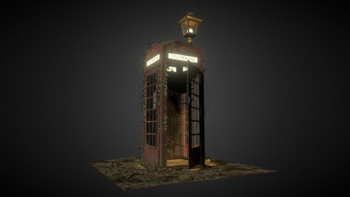 Abandoned Telephone Box Environment 3D Model