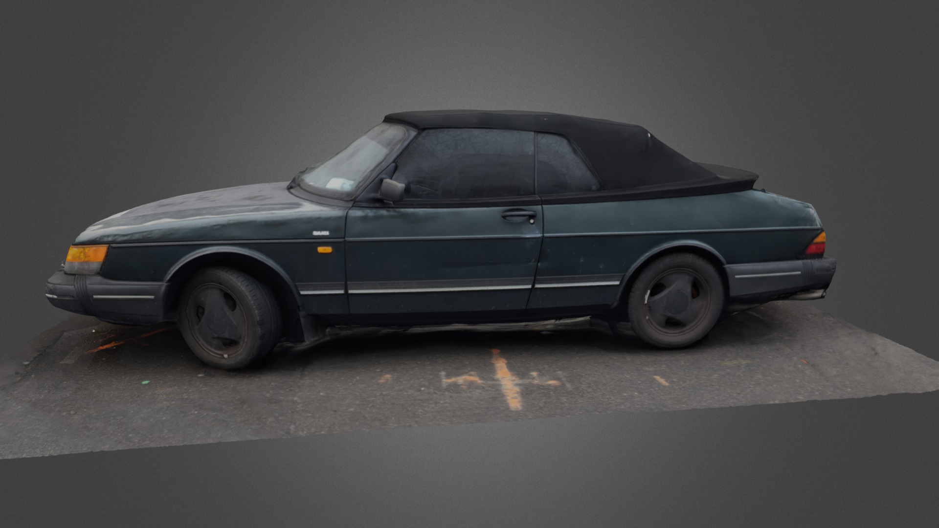 3D model SAAB 900 S - This is a 3D model of the SAAB 900 S. The 3D model is about a car parked on pavement.
