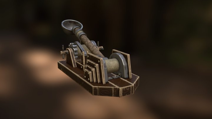 Catapult Stylized Asset 3D Model
