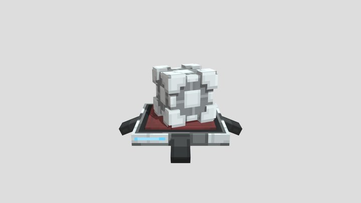 Portal Cube on Button 3D Model