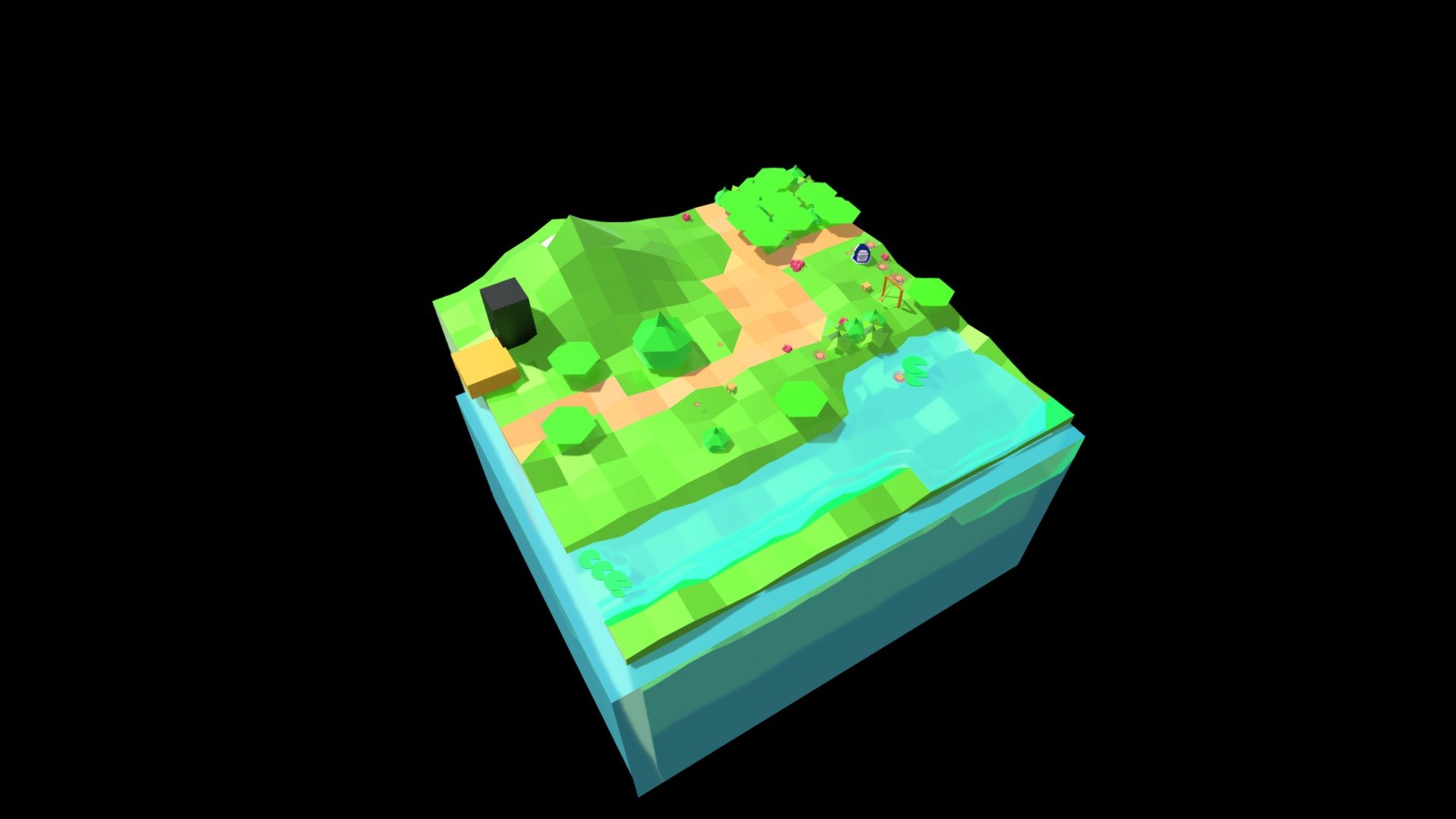 Projet 2 Blender parc - 3D model by ana_saab [95ada87] - Sketchfab