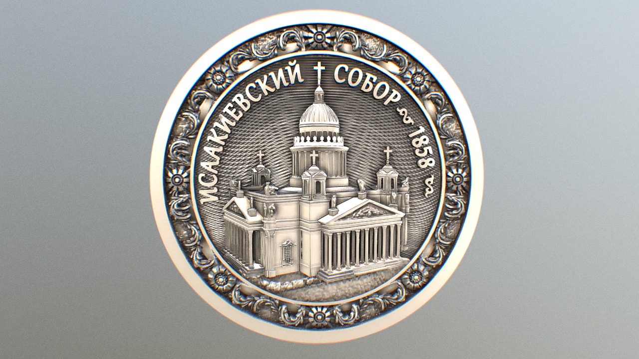 3D model isaakievskiy cathedral - This is a 3D model of the isaakievskiy cathedral. The 3D model is about a circular object with text on it.