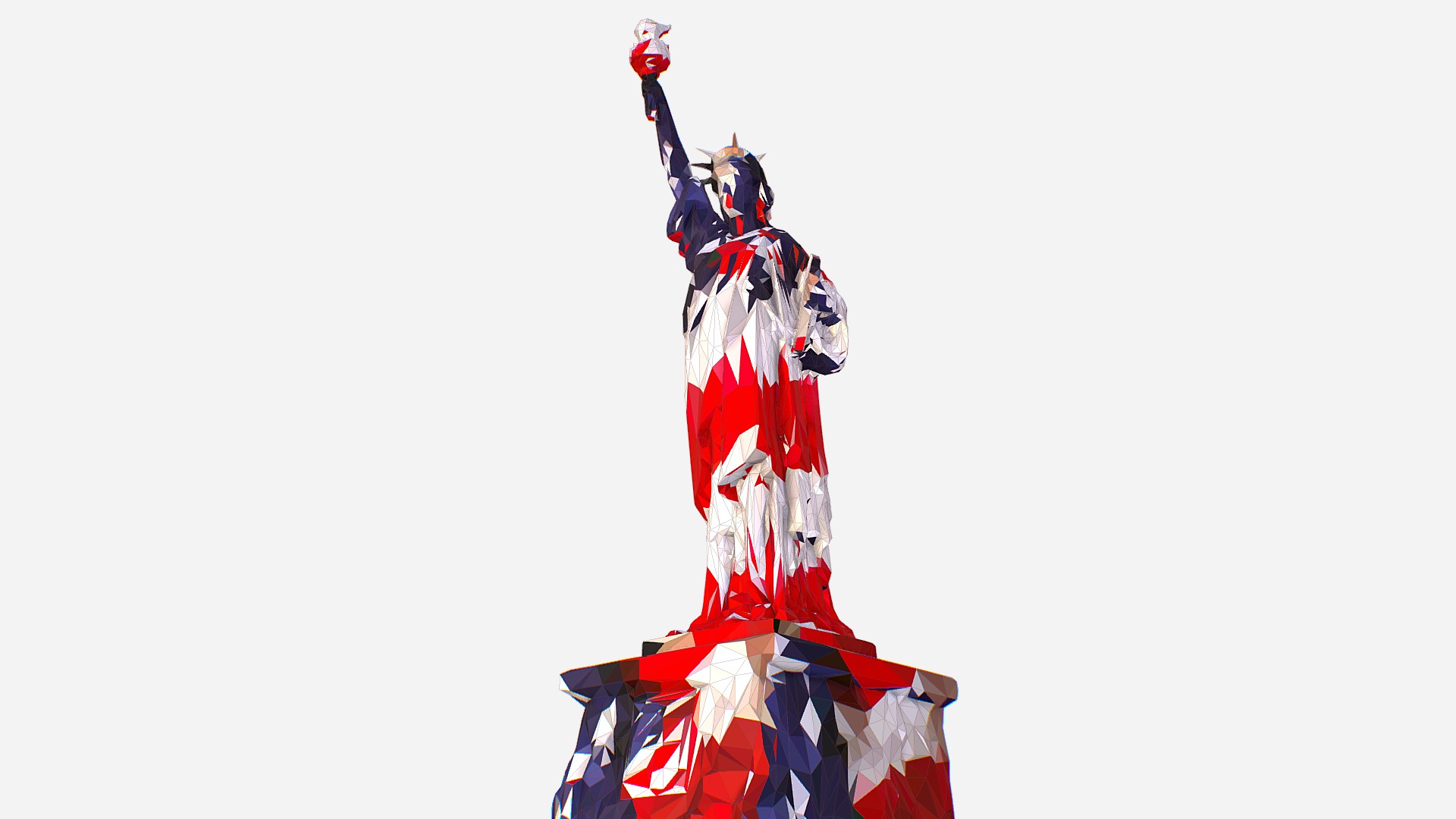 3D model Low Polygon Art USA Flag color Liberty Statue - This is a 3D model of the Low Polygon Art USA Flag color Liberty Statue. The 3D model is about a person in a garment.
