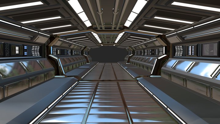 SciFi Corridor 3D Model