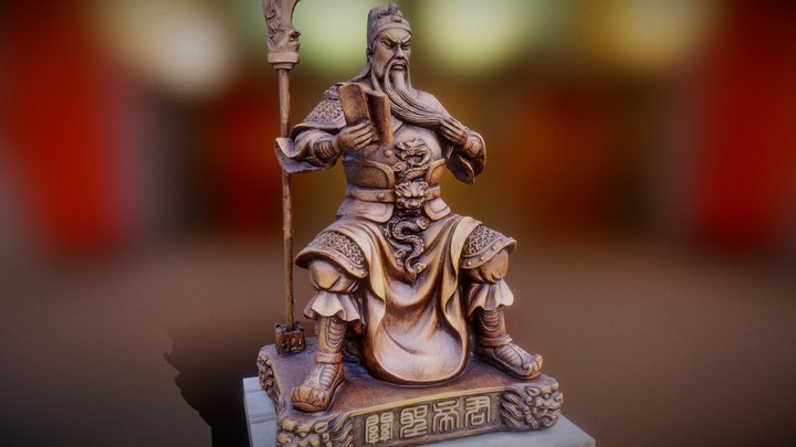 关公木雕 3D Model